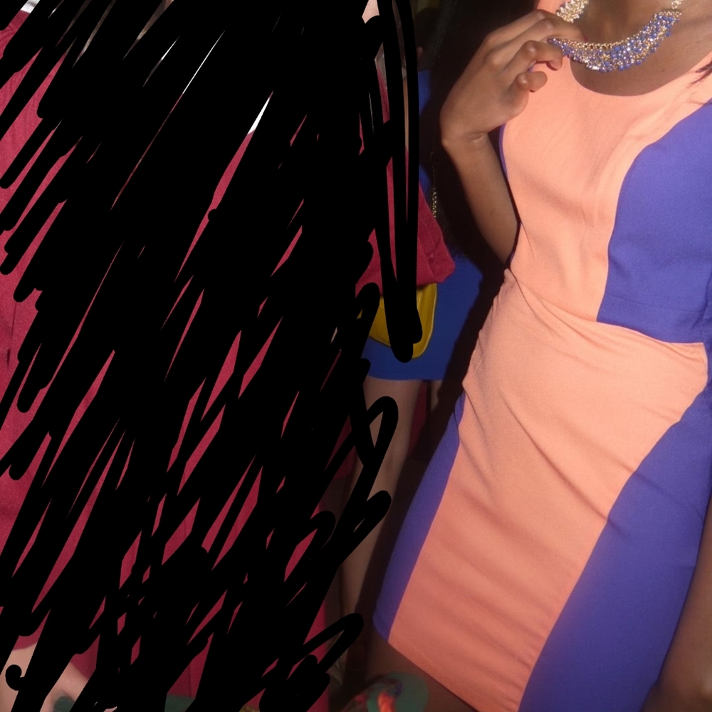 Colour block mini dress